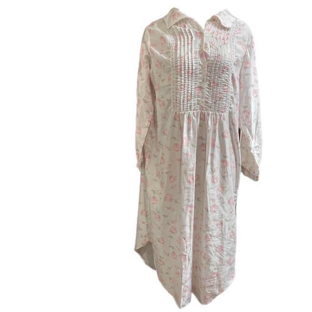 Cachet Pink White Floral VTG Nightgown Size Medium 12-14